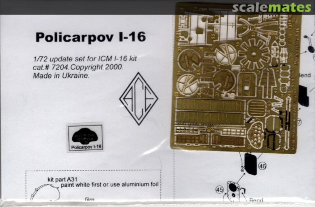 Boxart Policarpov I-16 PE7204 ACE