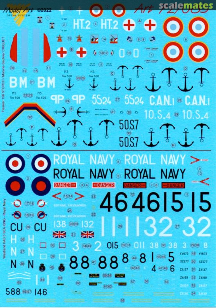 Contents Criquet/Storch / Sea King HAS.5 72/083 Model Art Decal System