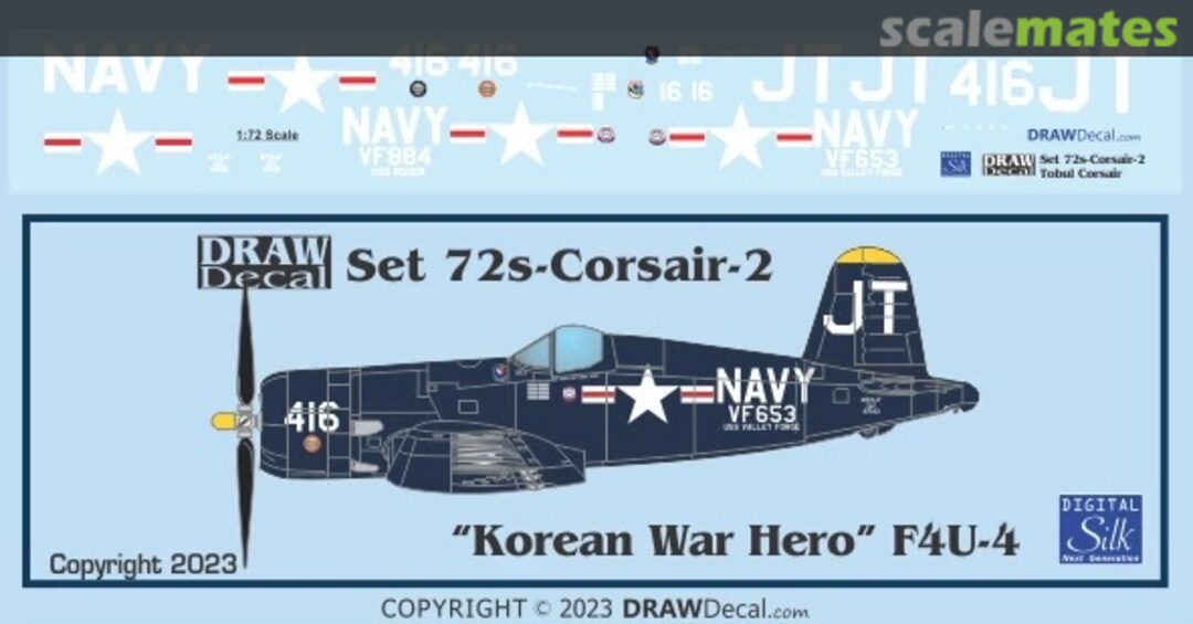 Boxart “Korean War Hero” F4U-4 72-Corsair-2 Draw Decal