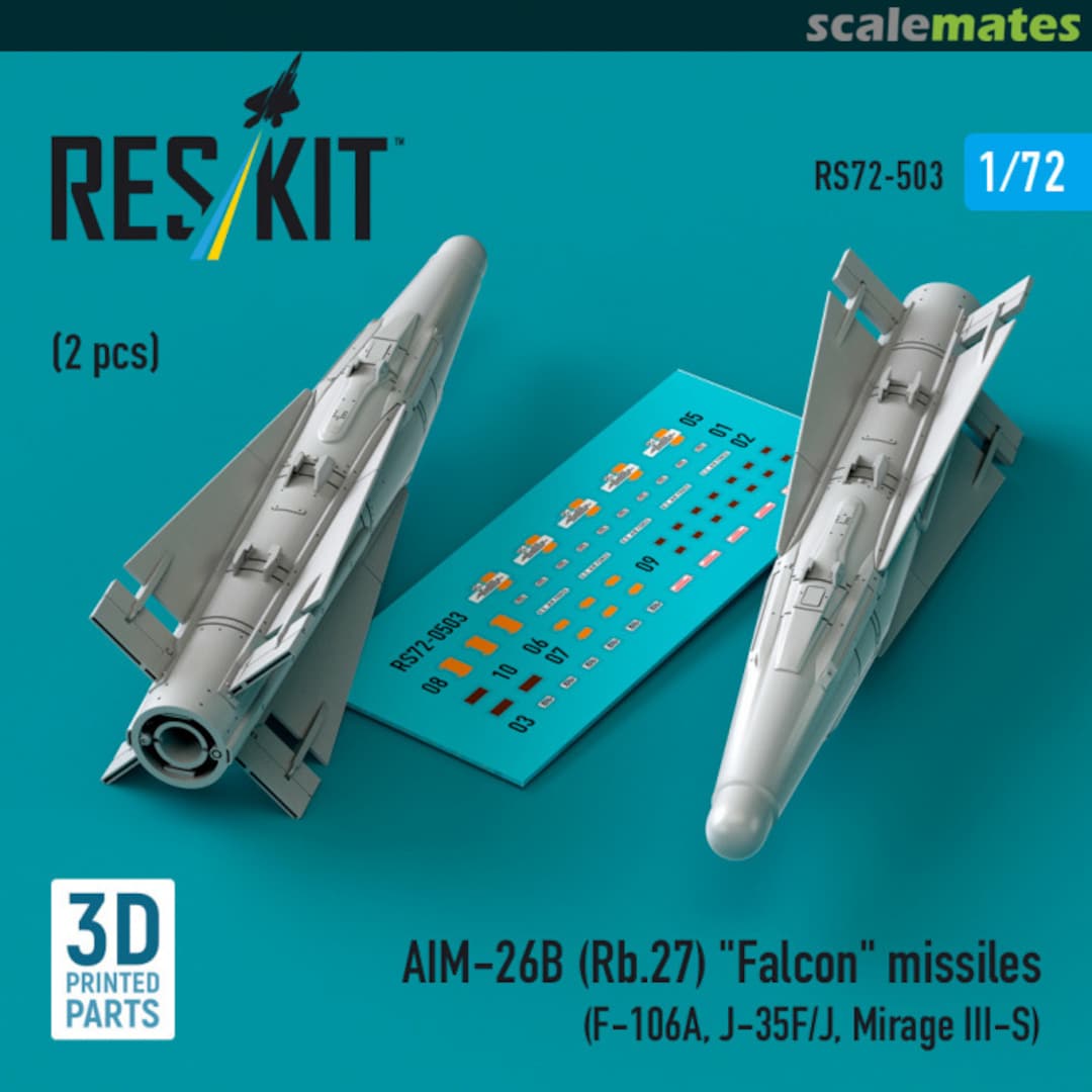 Boxart AIM-26B (Rb.27) "Falcon" missiles RS72-503 ResKit