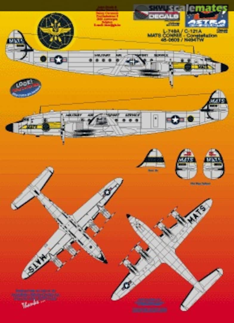 Boxart MATS C-121/L-749 Constellation ASD-7206 Astra Decals