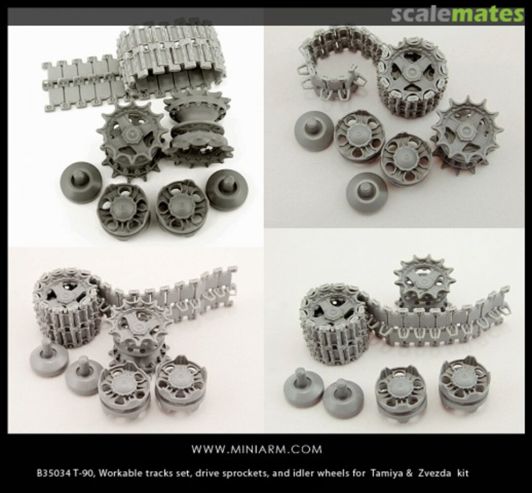 Boxart T-90 Workable Track Set w/Sprockets and Idlers for Tamiya & Zvezda kit B35034 Miniarm