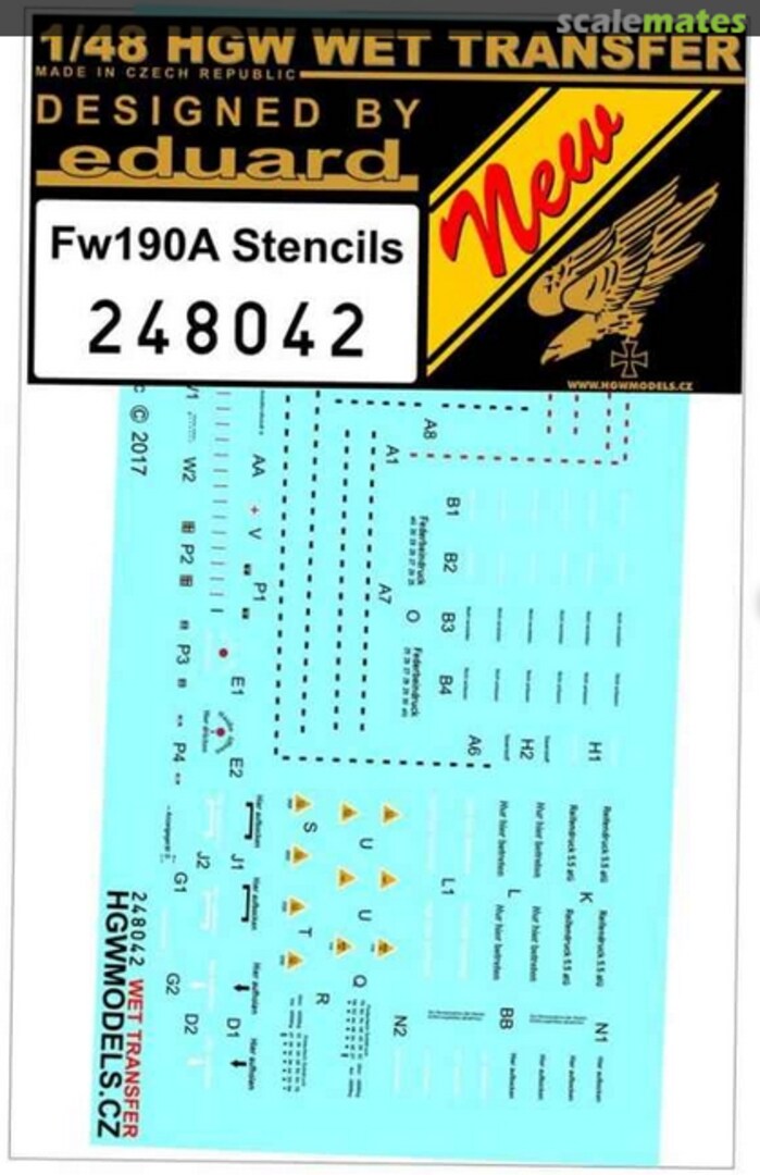 Boxart Fw 190A [early versions] stencils 248042 HGW Models