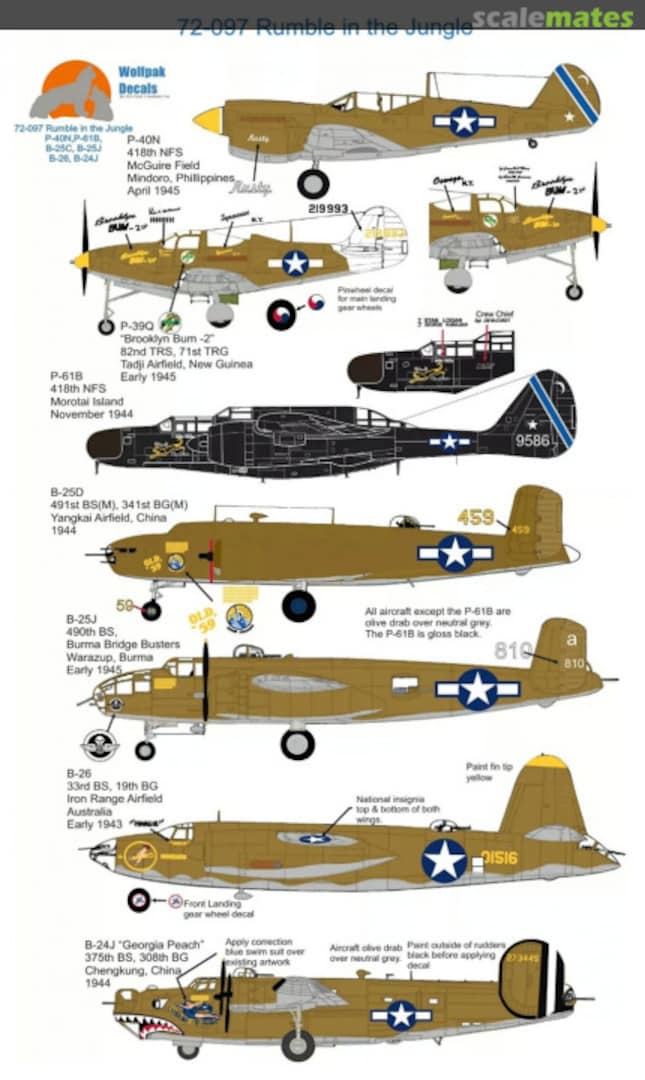 Boxart Rumble in the Jungle 72-097 Wolfpak Decals