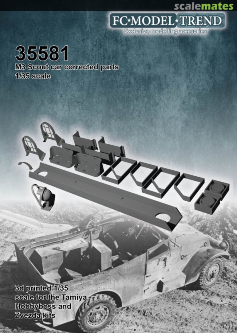 Boxart M3 scout car details 35581 FC Model Trend