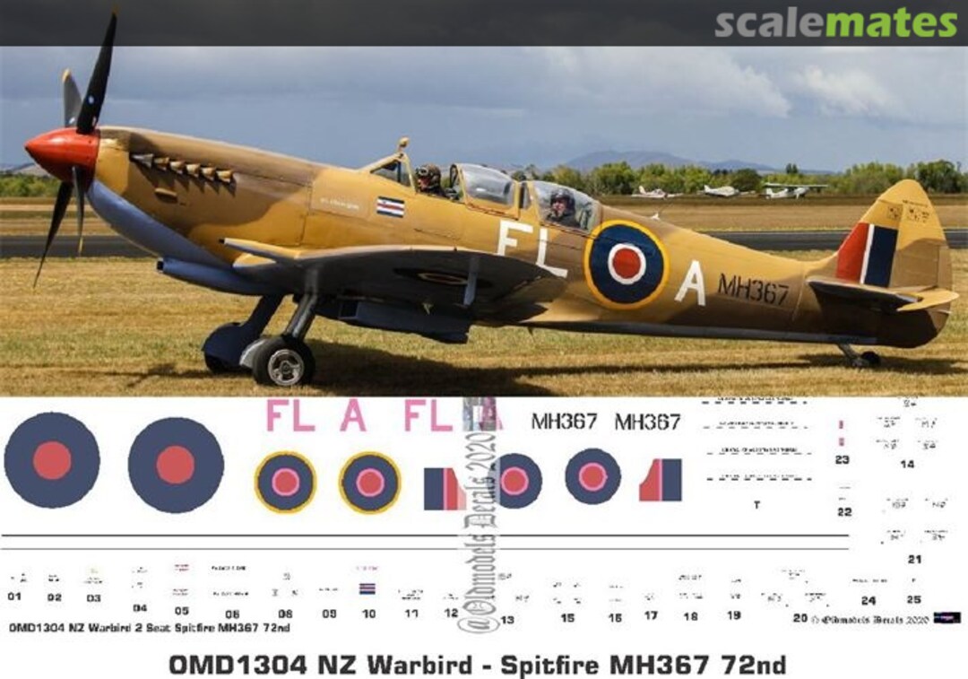 Boxart Warbird - Spitfire MH367 OMD1304 Oldmodels Decals