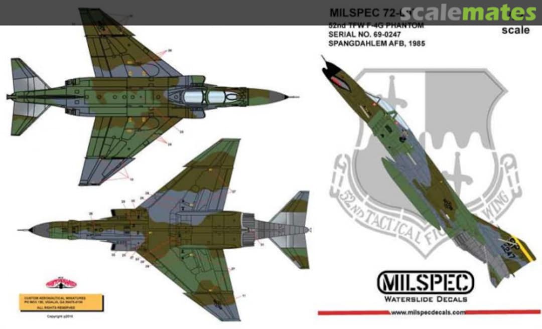 Boxart 52nd TFW F-4G PHANTOM 72-007 Milspec