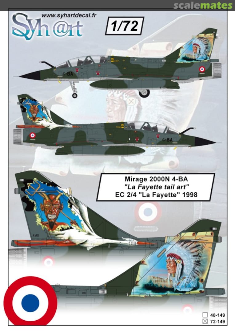 Boxart Mirage 2000N 4-BA "La Fayette tail art" EC 2/4 "La Fayette" 1998 72-149 Syhart