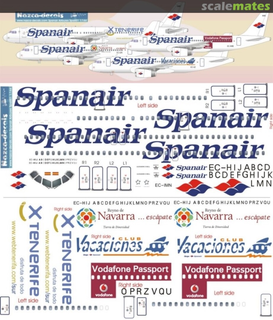 Boxart Airbus A320-232, A321-231 SPA001 Nazca decals