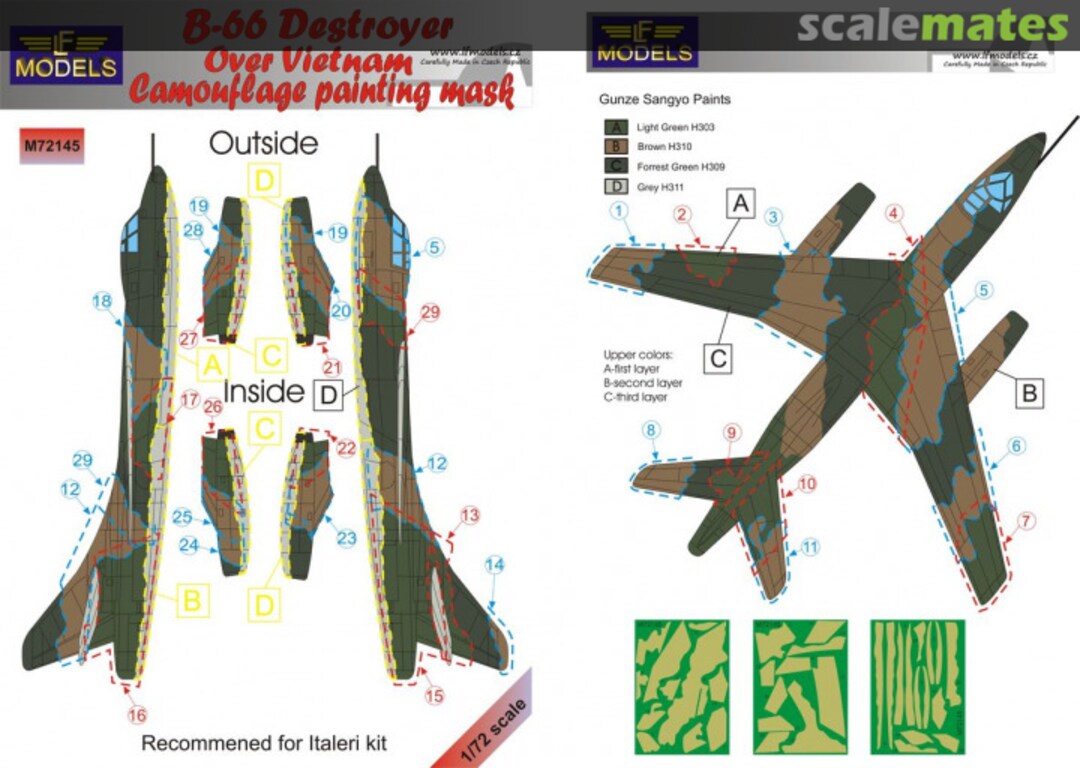 Boxart B-66 Destroyer over Vietnam M72145 LF Models