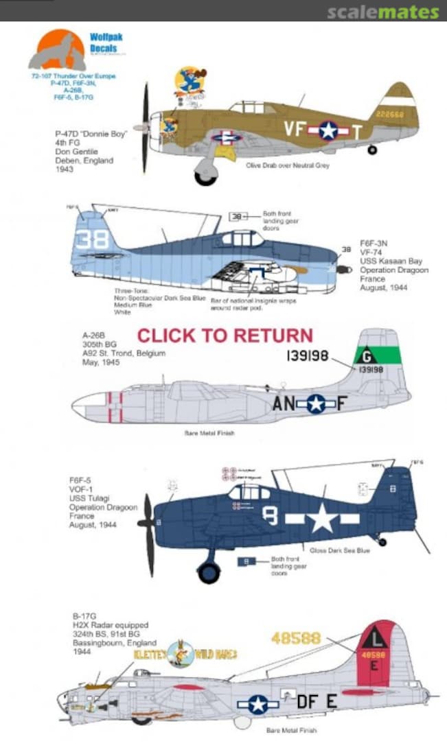 Boxart Thunder Over Europe 72-107 Wolfpak Decals