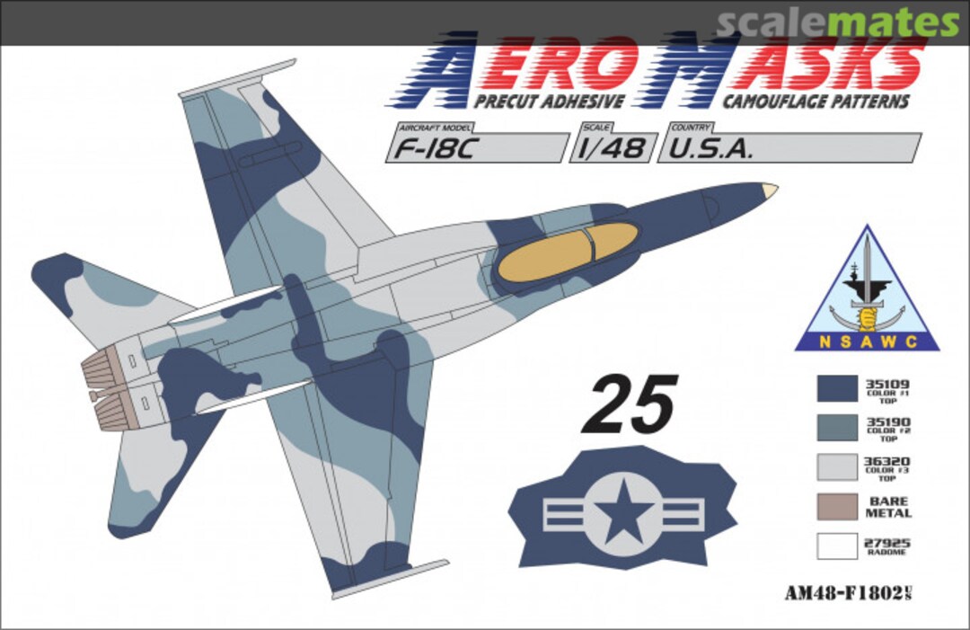 Boxart F-18C USA NSAWC 25Black AM48-F1802 AeroMasks