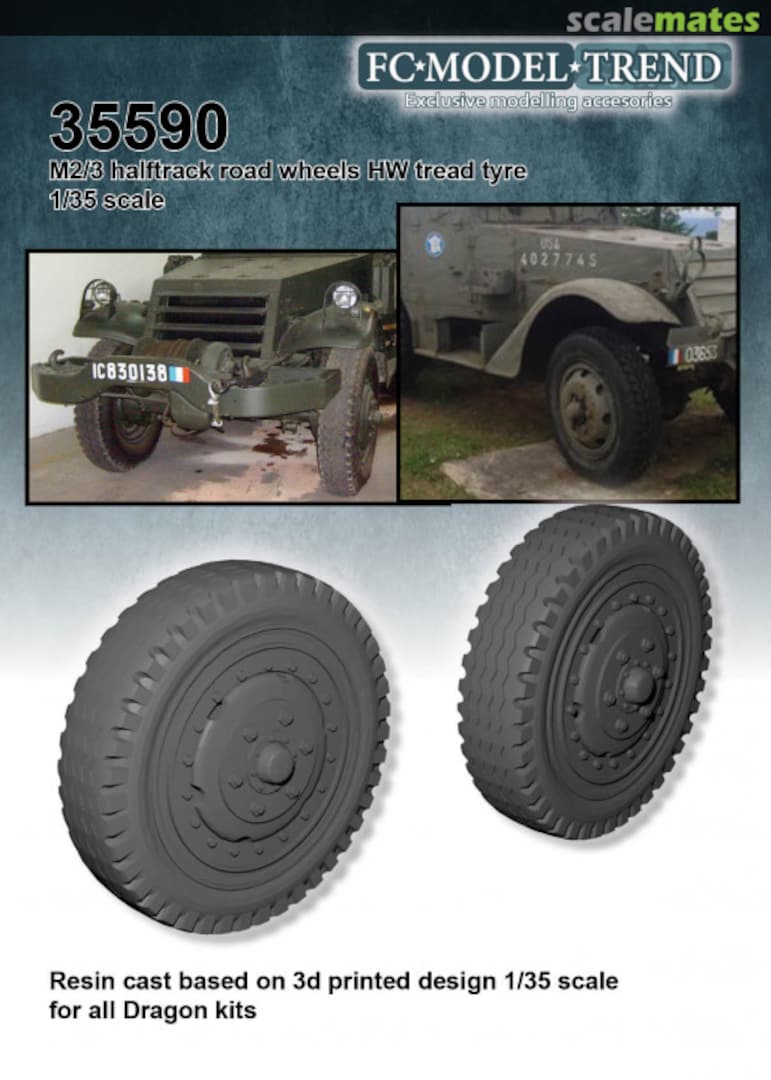 Boxart M2/M3 halftrack Highways pattern tires 35590 FC Model Trend