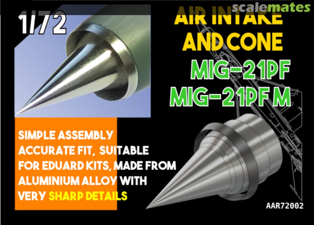 Boxart MiG-21PF, PFM AIr intake and cone AAR72002 AIRDESIGN.SK