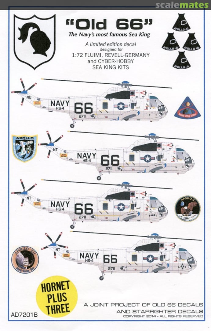 Boxart Sikorsky SH-3D Sea King AD7201B Old 66 Decals