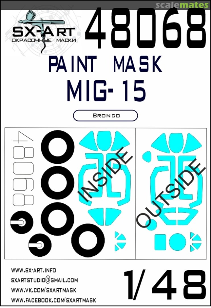 Boxart Mig-15 paint masks 48068 SX-Art