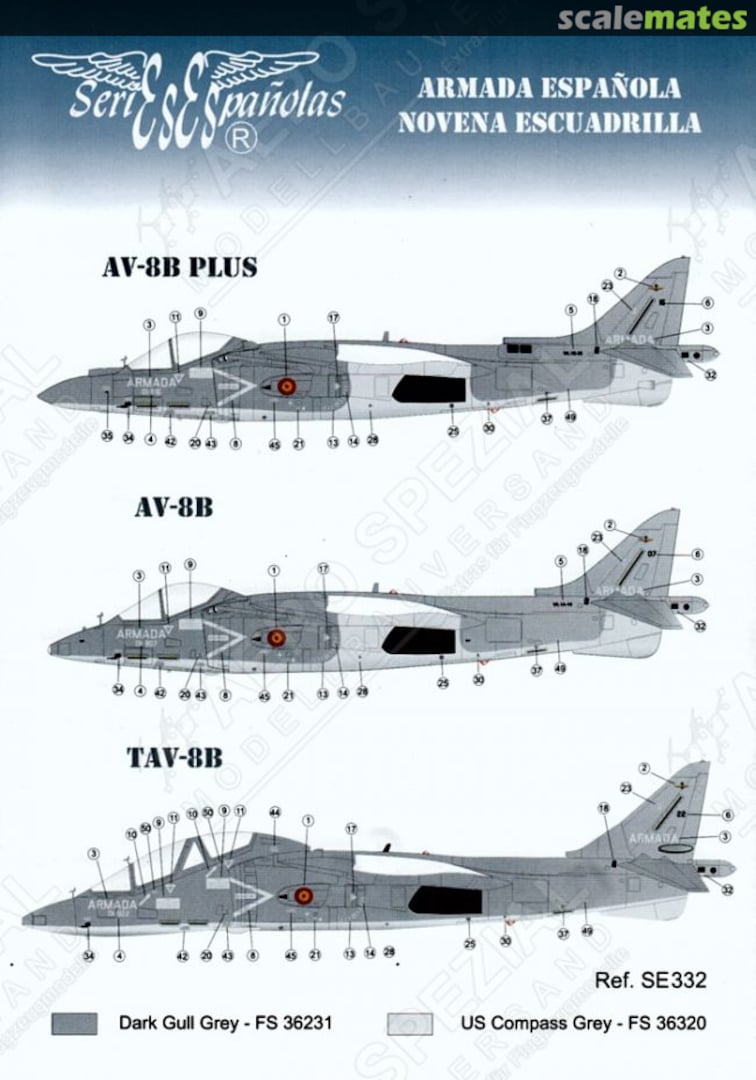 Boxart EAV-8B Harrier II, EAV-8B Harrier II Plus & TAV-8B Harrier II spanische Marine SE0332 Series Españolas