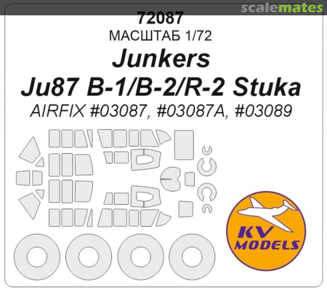 Boxart Junkers Ju87 B-1/B-2/R-2 Stuka masks 72087 KV Models