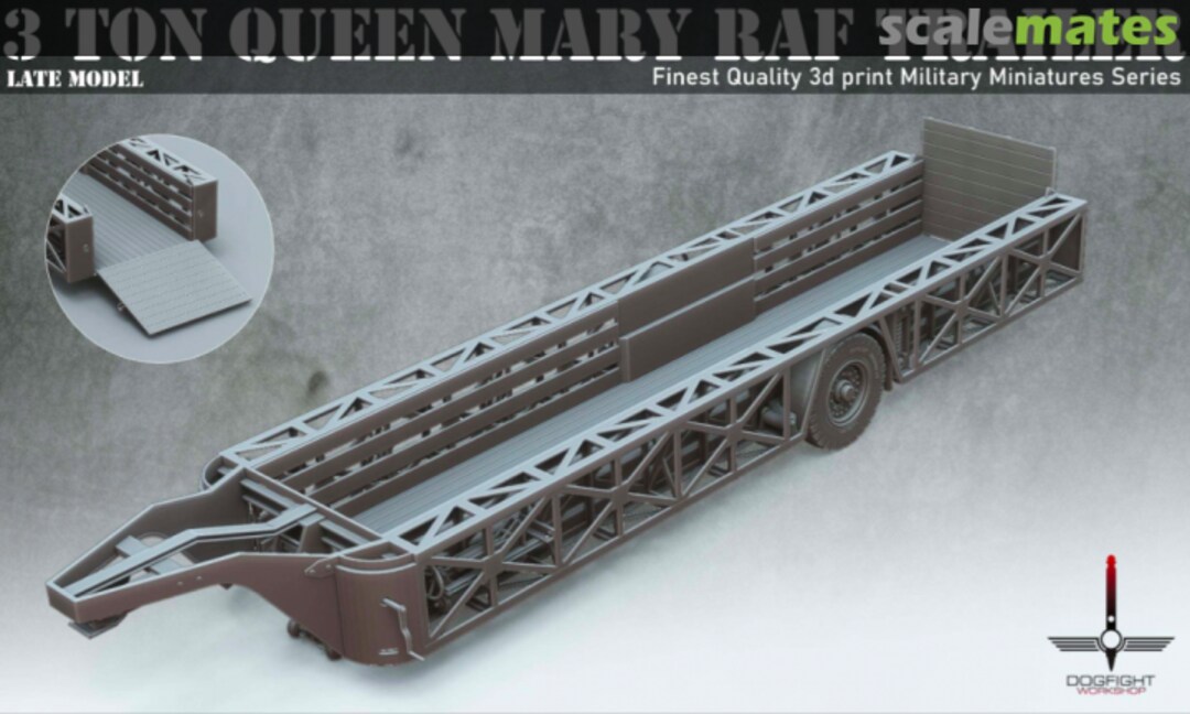 Boxart Queen Mary 3 ton Trailer ( late version ) 48A24 Dogfight Workshop