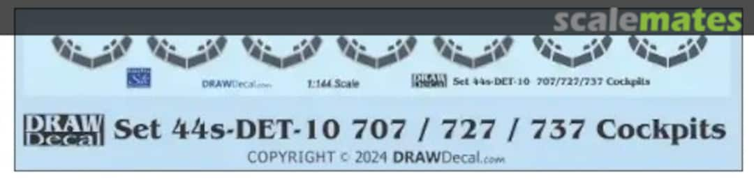 Boxart Boeing 707 / 727 / 737 Cockpit Windows 44s-DET-10 Draw Decal