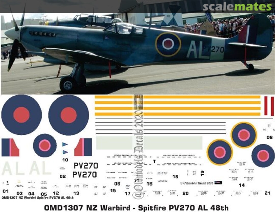 Boxart Warbird - Spitfire PV270 OMD1307 Oldmodels Decals