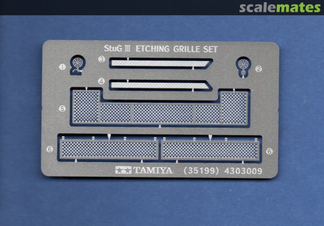 Contents Sturmgeschutz III Photo Etched Grille Set 35199 Tamiya