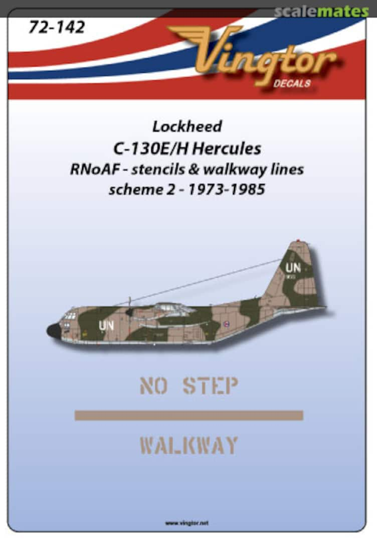 Boxart Lockheed C130E/H Hercules RNoAF stencils and walkway lines 72-142 Vingtor Decals