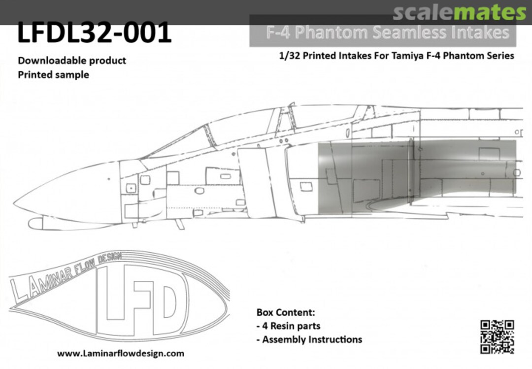 Boxart F-4 Phantom Seamless Intakes LFDL-32001 Laminar Flow Design