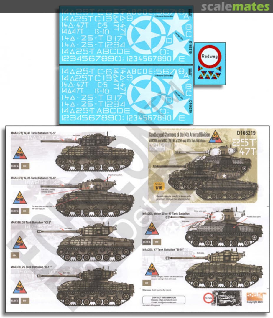 Boxart Sandbagged Shermans of the 14th Armored Division D166219 Echelon Fine Details