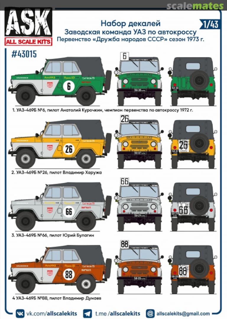 Boxart UAZ-469 "Autocross"  43015 All Scale Kits