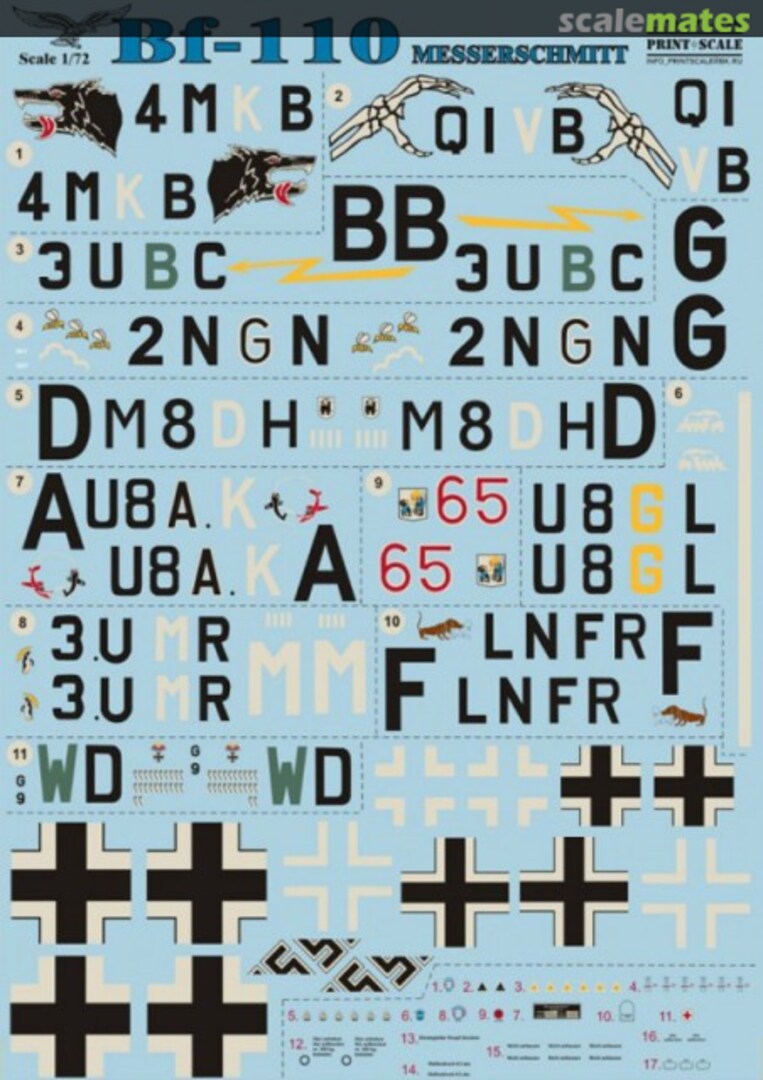 Boxart Messerchmitt Bf-110 72-035 Print Scale