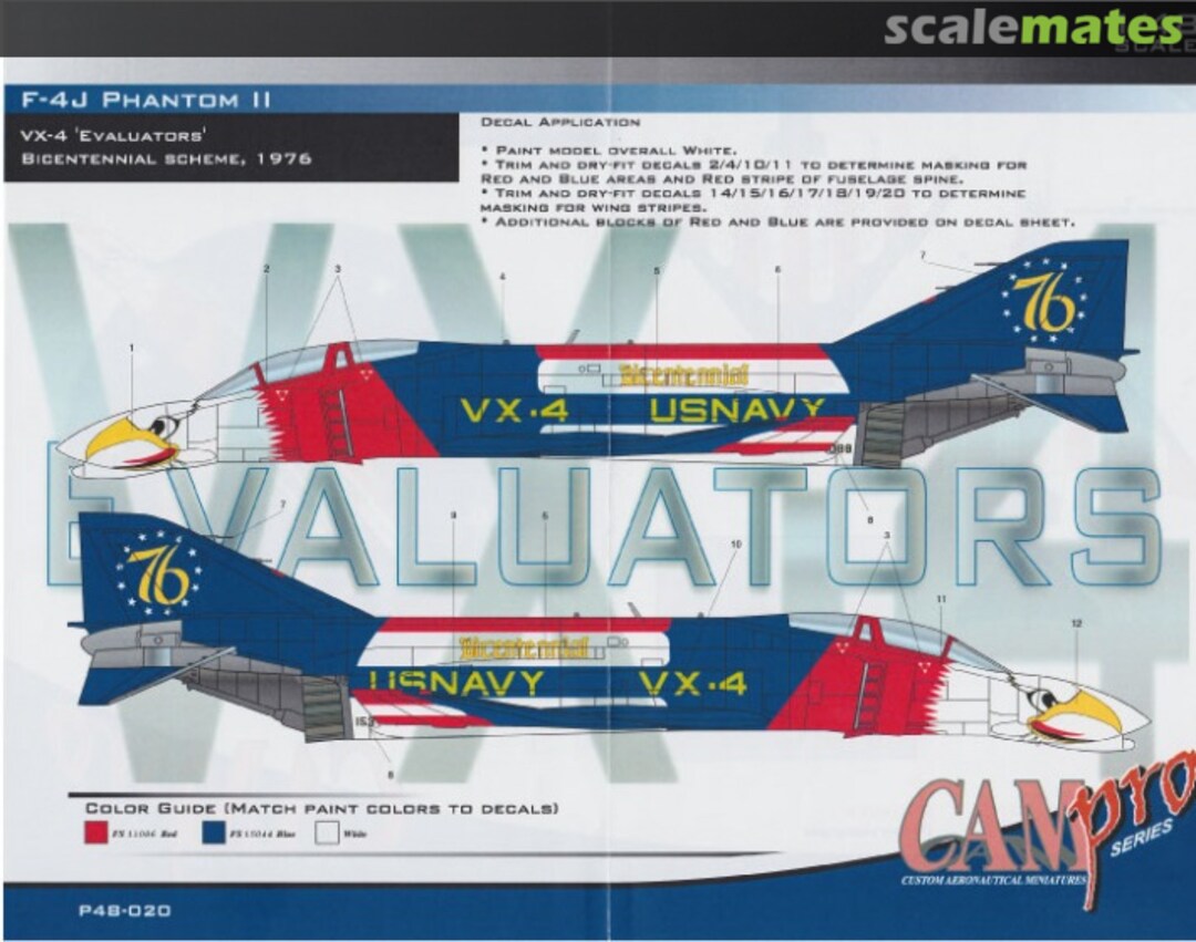 Boxart VX-4 "Evaluators" Bicentennial Scheme P48-020 CAM