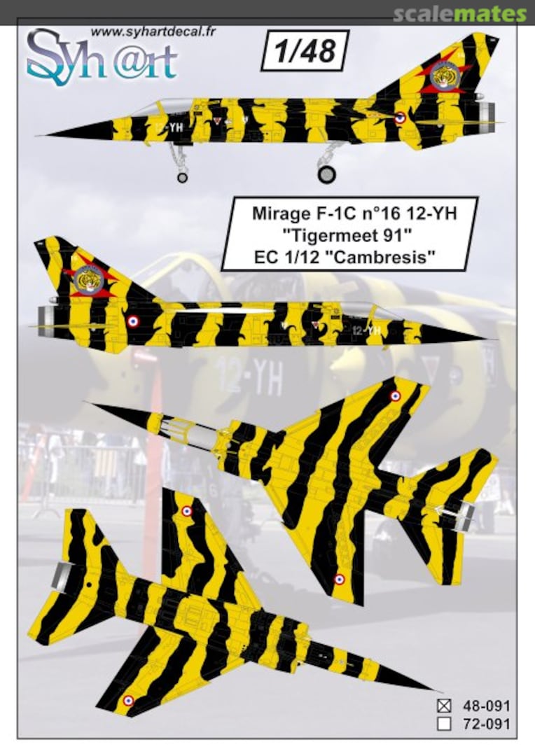 Boxart Mirage F-1C n°16 12-YH "Tigermeet 91" EC 1/12 "Cambresis" 48-091 Syhart