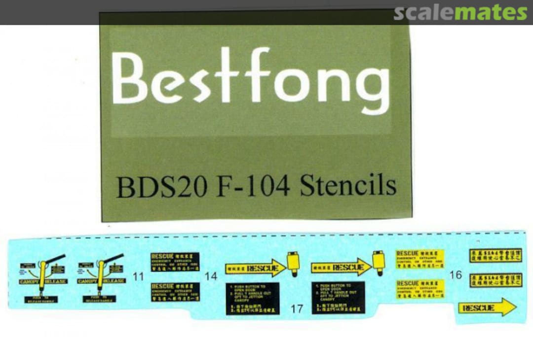 Boxart F-104 Starfighter Warning Stencils BDS 20 Bestfong