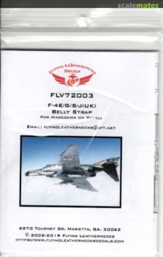 Boxart F-4E/G/S/J(UK) Phantom Belly Strap Vinyl Detail FLV72003 Flying Leathernecks