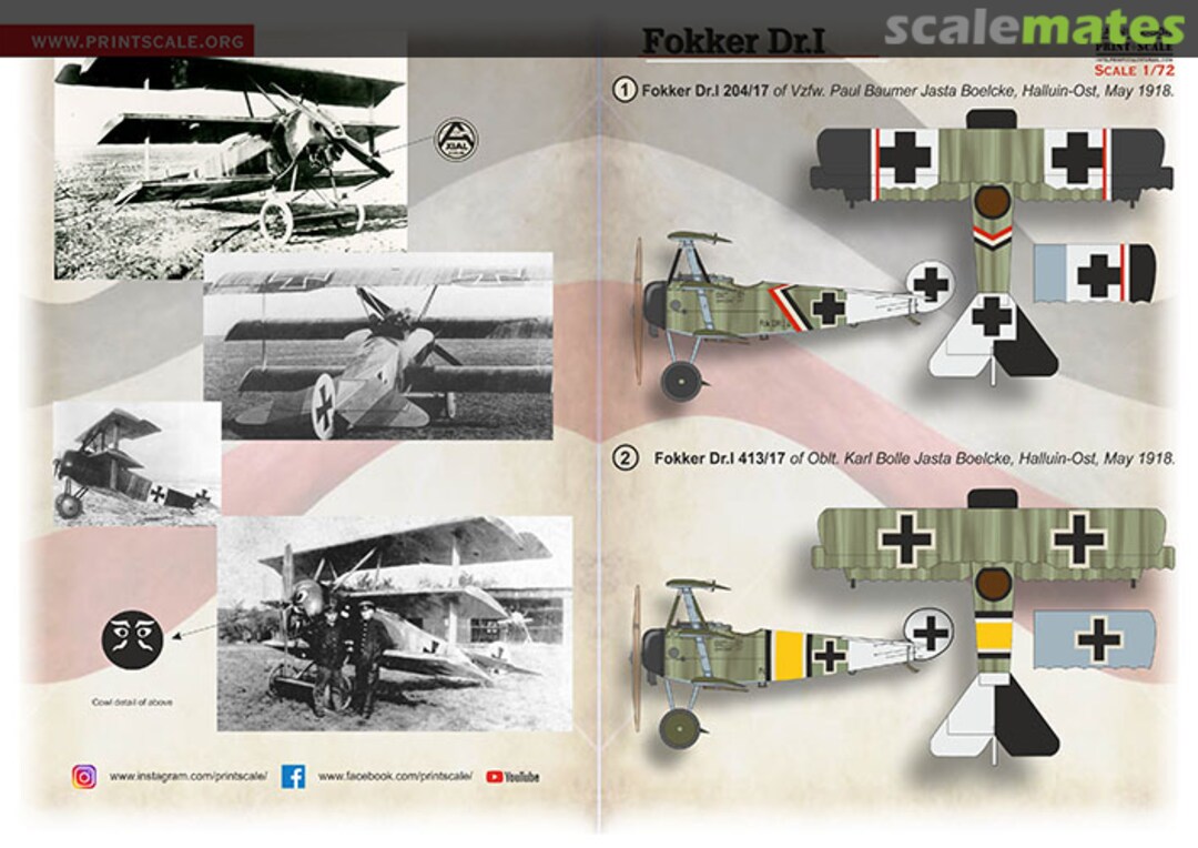 Boxart Fokker Dr.I 72-504 Print Scale