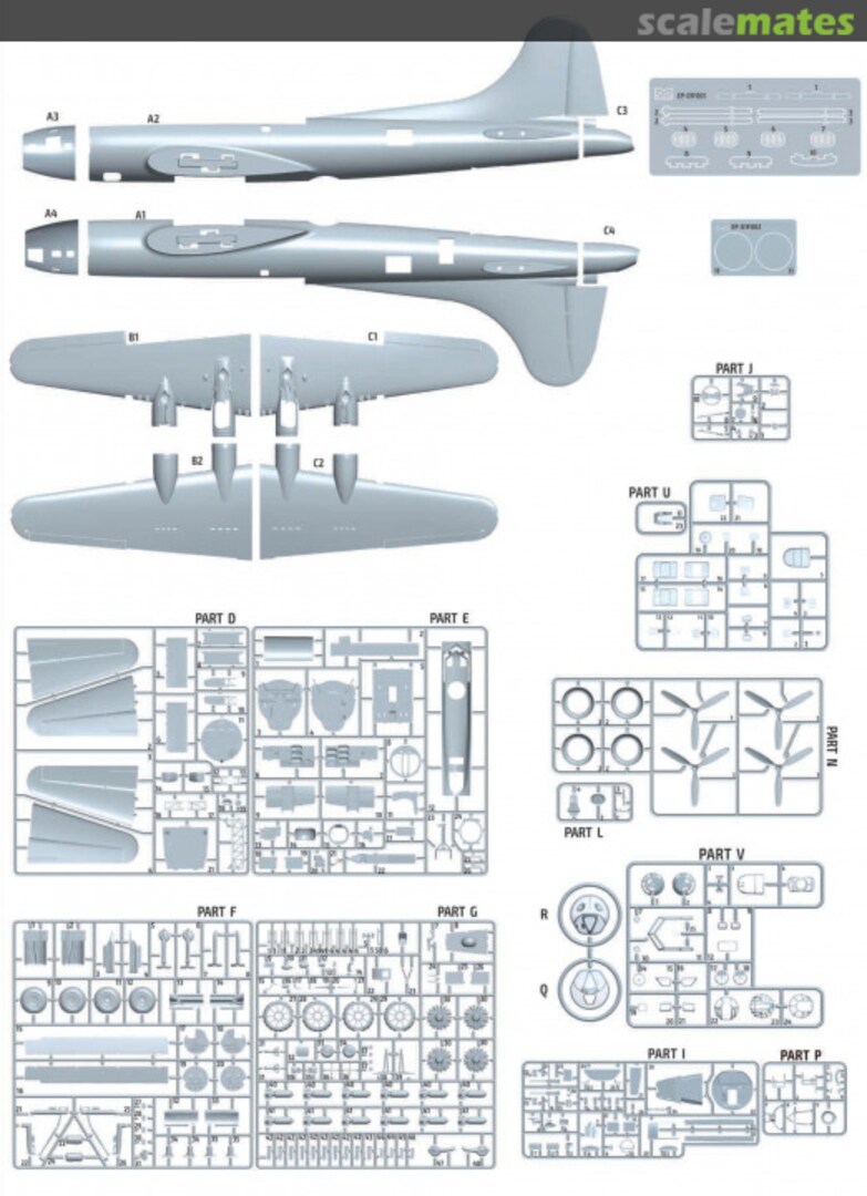 Contents B-17F Flying Fortress 11183X Eduard