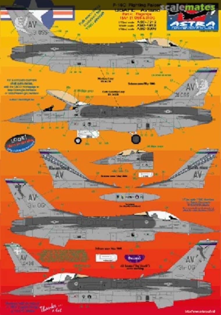 Boxart USAFE F-16C Aviano Pt4: Flagships 2000 ASD-7212 Astra Decals