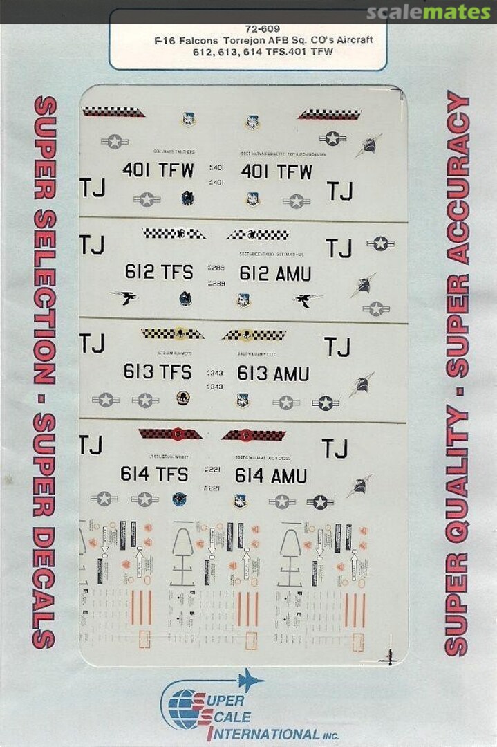 Boxart F-16C Falcons Torrejon AFB Sq. CO's Aircraft 72-609 SuperScale International