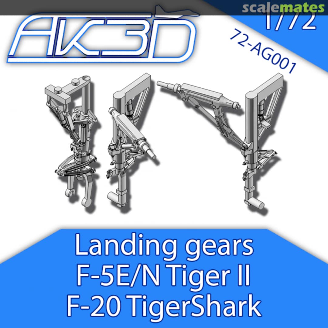 Boxart Landing gears F-5E/N Tiger II F-20 TigerShark 72-AG001 AK3D