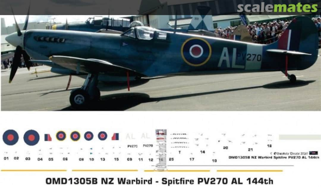 Boxart Warbird - Spitfire PV270 OMD1305B Oldmodels Decals