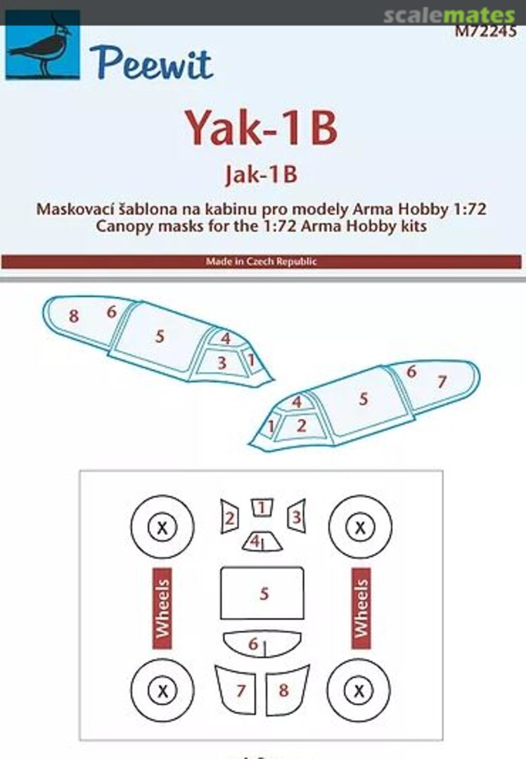 Boxart Yak-1B Canopy Mask M72245 Peewit