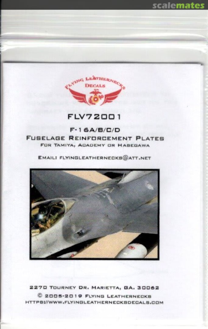 Boxart F-16A/F-16B/F-16C/F-16D fuselage reinforcement plates FLV72001 Flying Leathernecks