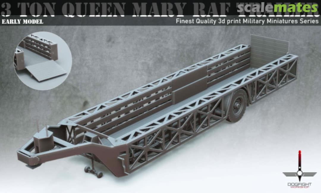 Boxart Queen Mary 3 ton Trailer ( early version ) 72A23 Dogfight Workshop