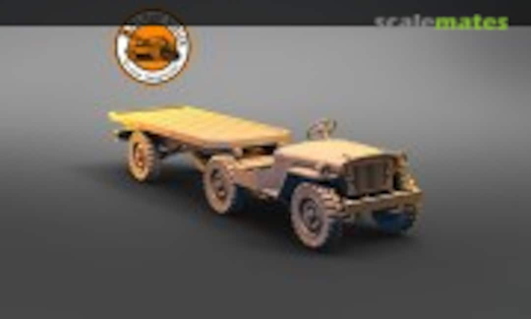 Jeep Willys tractor with trailer (Military Scales PMI0097B)