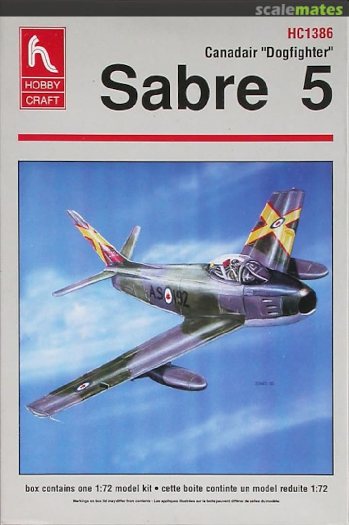 Boxart Canadair "Dogfighter" Sabre 5 HC1386 Hobbycraft