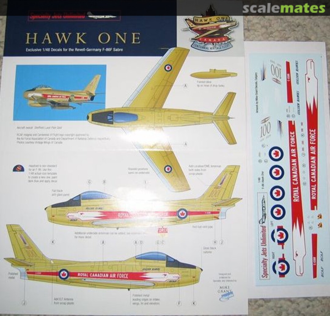 Boxart Hawk One F-86 Hawk One Mike Grant Decals