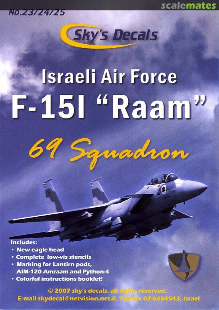 Boxart Israeli Air Force F-15I "Raam" 23/24/25 Sky's Decals