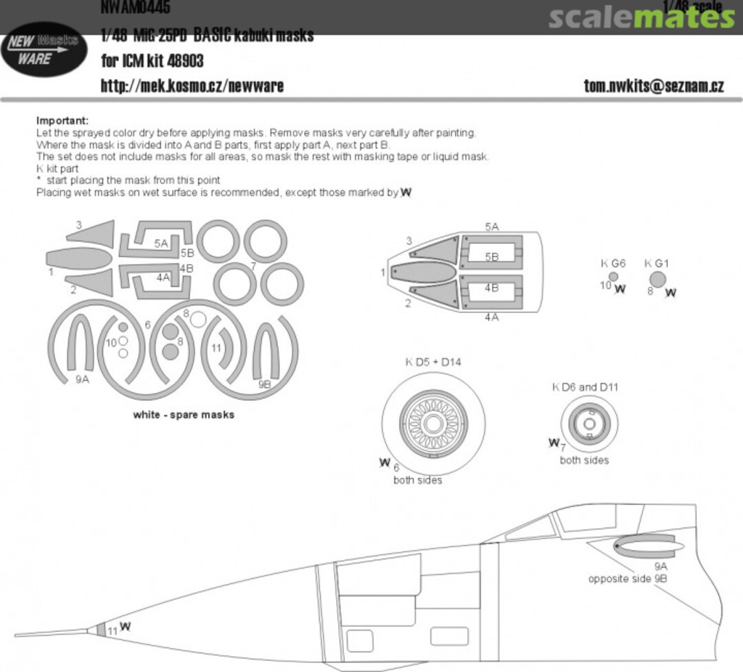 Boxart MiG-25PD BASIC kabuki masks NWAM0445 New Ware