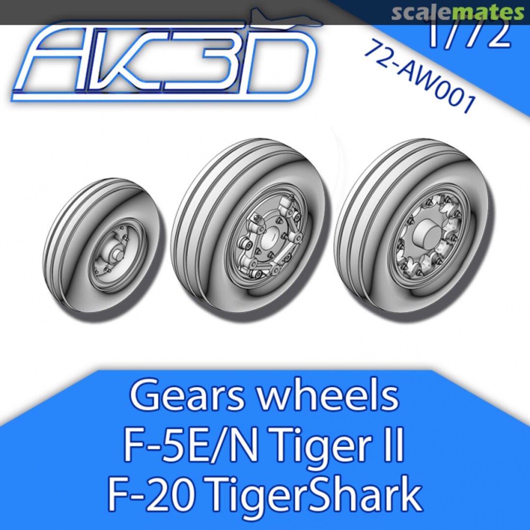 Boxart Gears wheels F-5E/N Tiger II F-20 Tigershark 72-AW001 AK3D